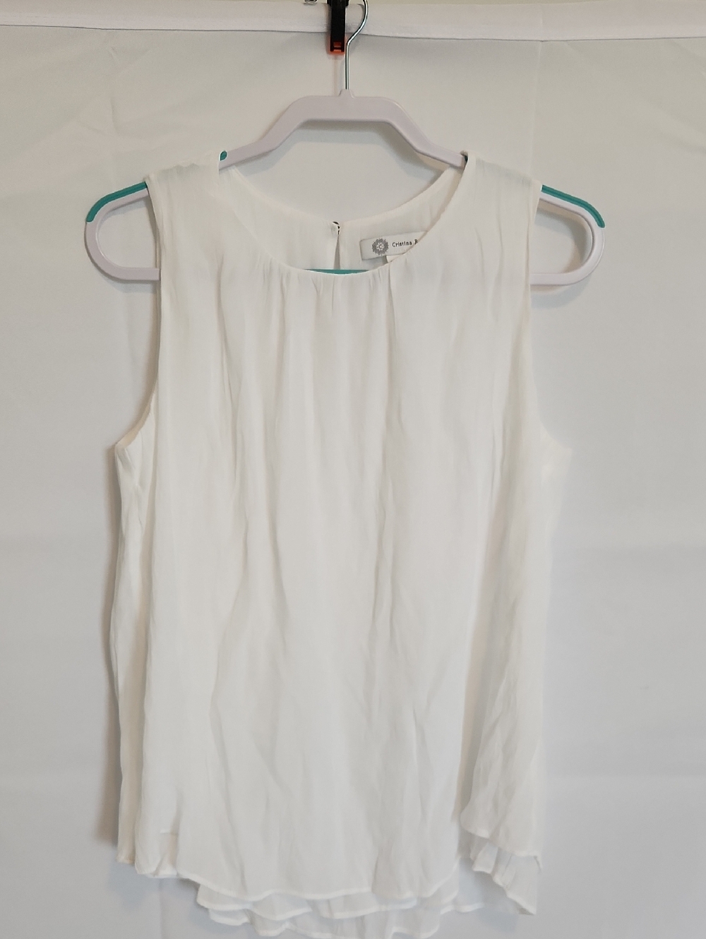Sleeveless White Layered Chiffon Camisole